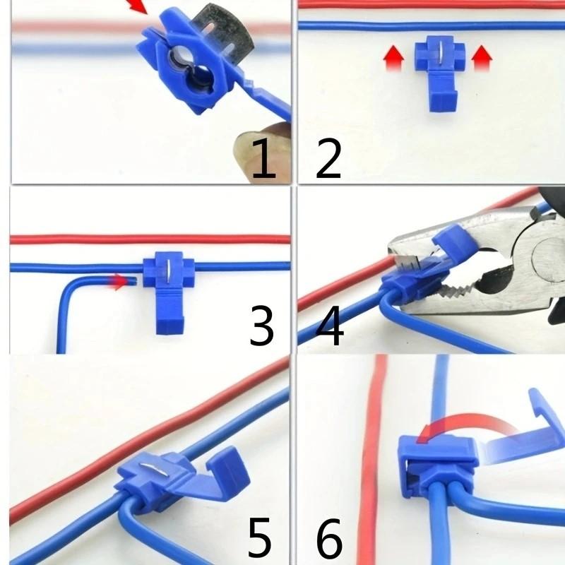 50 шт. Проводные кабельные соединители Scotch Lock Электрические быстрозажимные клеммы Обжимные Неразрушающие Без разрыва линии