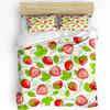 Summer Fruit Strawberry Leaf Repeat 3pcs Bedding Set For Bedroom Double Bed Home Textile Duvet Cover Quilt Cover Pillowcase