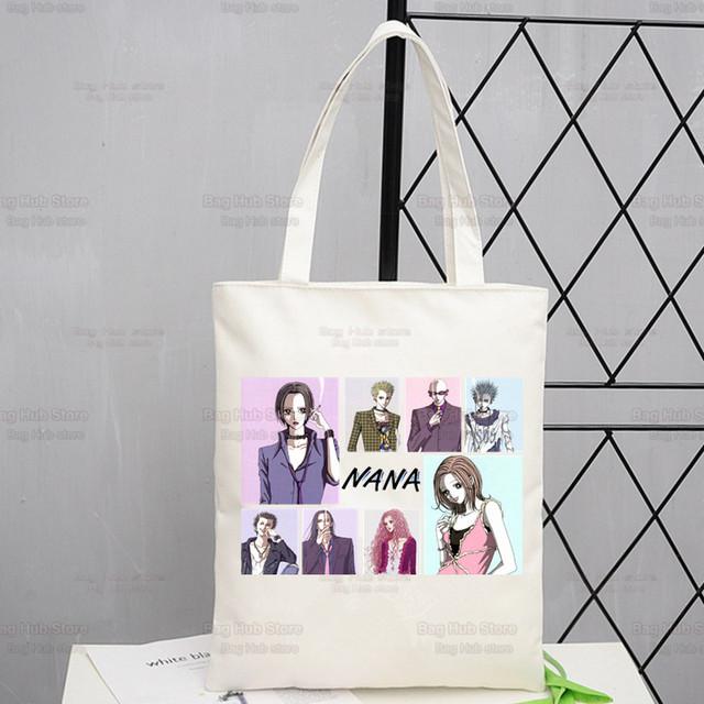 Нана Осаки Аниме Женская посылка Холст Сумка Манга Комацу Нана Сумки Сумки на плечо Повседневная сумка с черными камнями для покупок Сумка для девочек