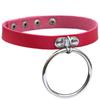 Sweetheart Vintage Punk Rock O Ring Spikes Pendant PU Leather Choker Collar Female Gothic Neckband Clavicle Necklace Adjustable for Women Men Jewelry