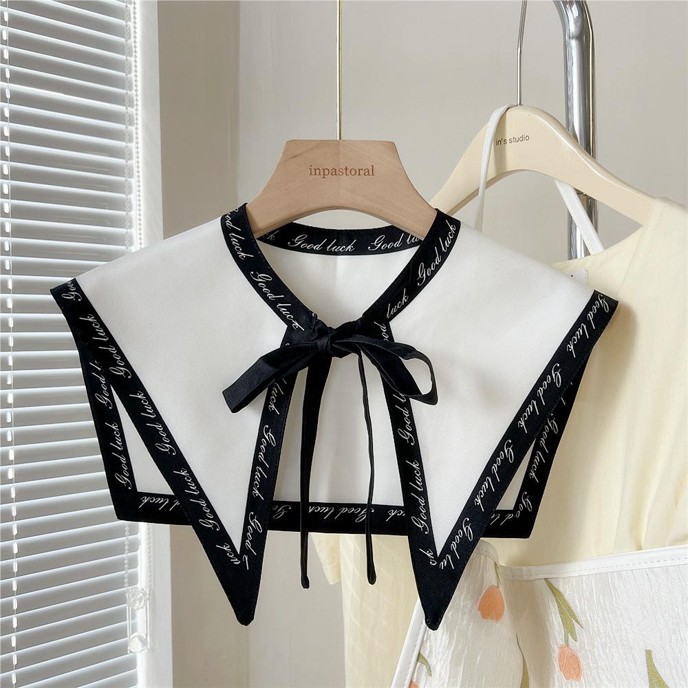 Shawl Fake Collars for Women Detachable Lapel Shirt Bowknots Scarf Girls Summer Dress False Collar Neckwear Cape Corbatas