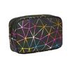 Women Makeup Bag Cosmetic Organizer Geometric Design Waterproof Stain-Resistant Large Capacity Zipper Closure Storage Pouch
