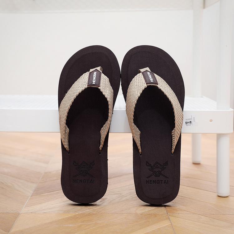 Новые нескользящие пляжные сандалии, модные повседневные тапочки больших размеров, мужские летние шлепанцы с рисунком оленя в елочку, мужские