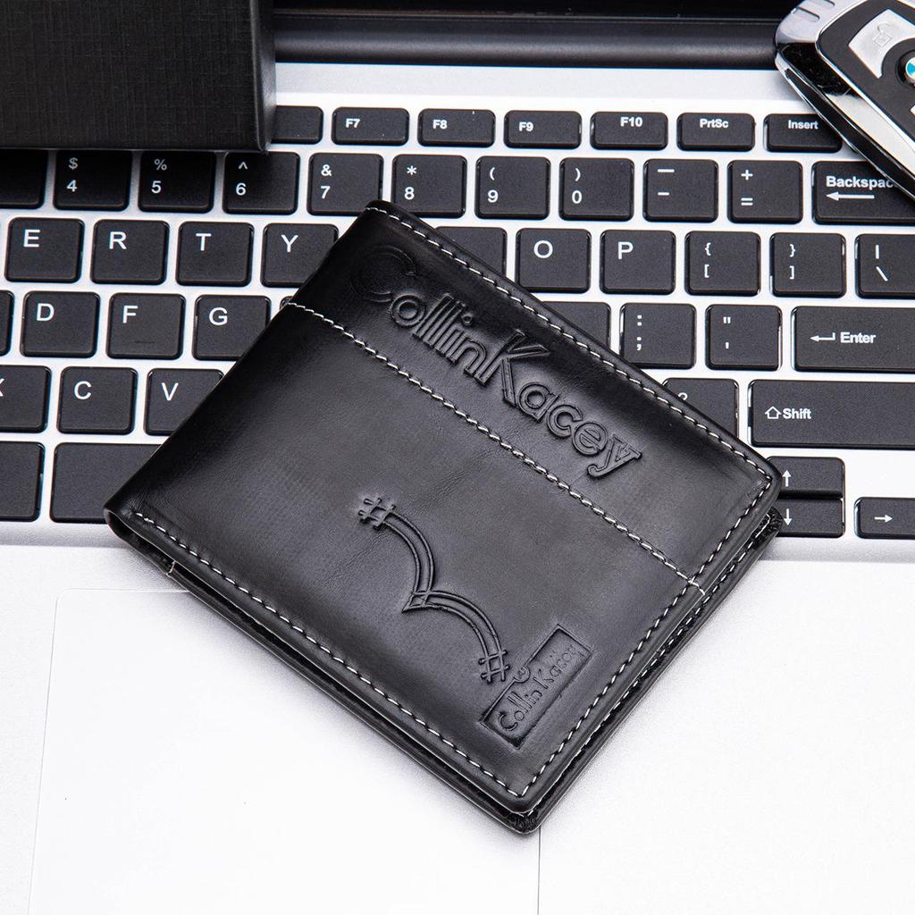 Мужской ретро-складной кошелек из натуральной кожи и держатель для карт
