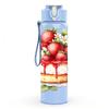 1PC Strawberry Cake Sweet Dessert Print 750ml Color Plastic Sports Water Bottle Leakproof Flip Straw Lid Suitable for Sports Office Home Use