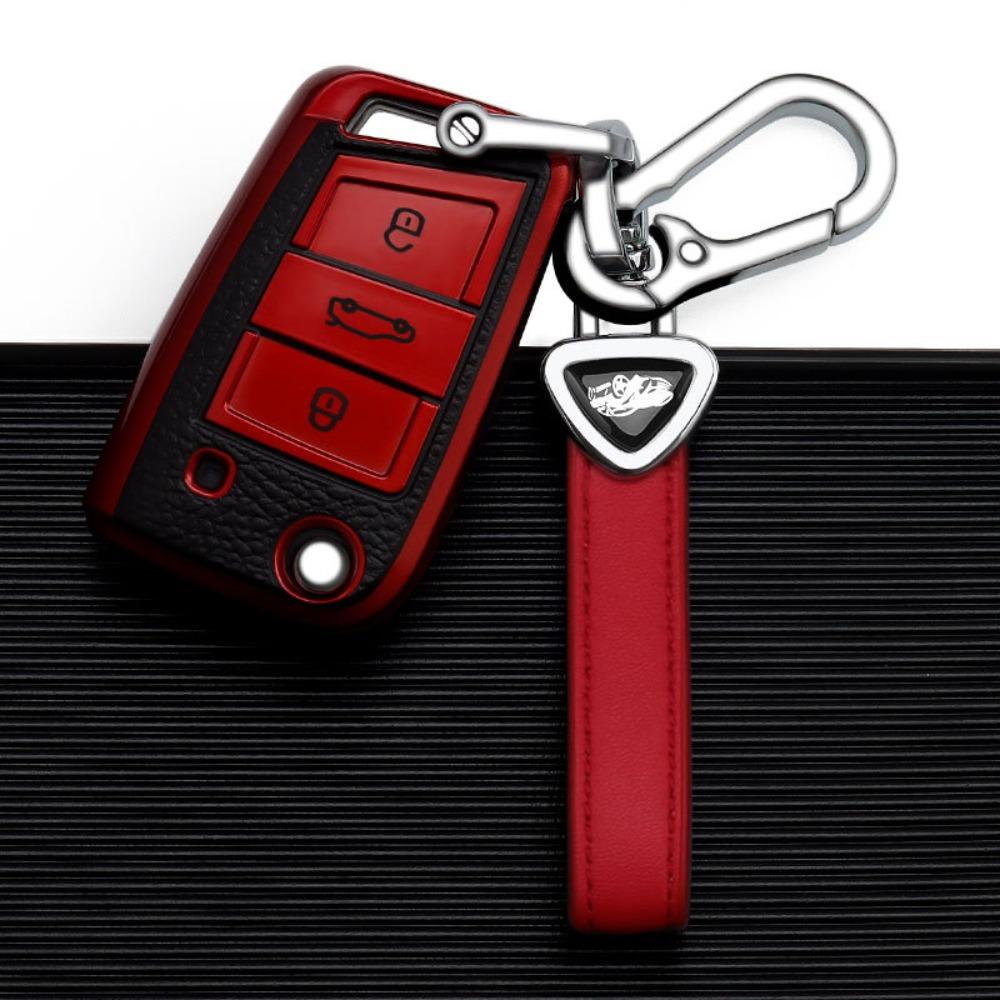 VW Car Key Cover for Polo Golf Jetta Passat Tiguan Santana Leather Key Case Protector