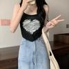 Вязаный маленький жилет на подтяжках Love Knitted, женский летний новый дизайн в корейском стиле и топы Sweet and Spicy