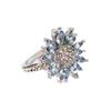 eBay Popular Inlaid Light Blue Zircon Sunflower Ring for Fashionable Women in Europe and America