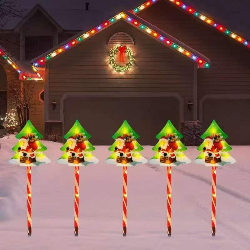 2025 Солнечные Рождественские Санта и Снеговик Светящиеся Гирлянды для Наружного Декора