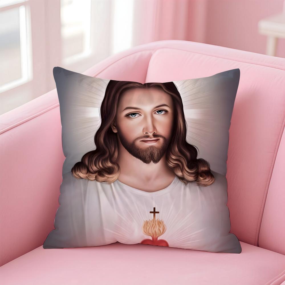 JJesus Christ Cushion Cover Pillow Case Soft Friendly Fabric Concealed Zipper
