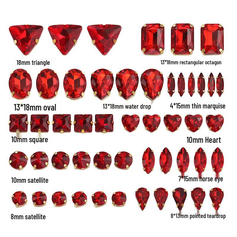 Пришитые вручную смешанные хрустальные стразы-когти для свадебного платья и аксессуаров для браслета
