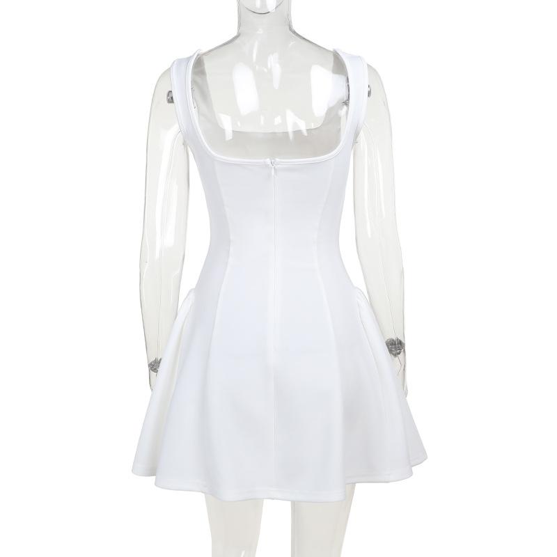 Сексуальное красное платье с квадратным вырезом на подтяжках, женские элегантные тонкие мини-платья без рукавов с открытой спиной, летние элегантные женские клубные вечерние халаты