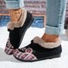 Women's Fleece-Lined Thickened Flat-Soled Embroidered Shoes for Middle-Aged and Elderly Women Chinese Ethnic Style Slip-On Mom Shoes