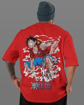 Футболка Мугивара Монки Д. Луффи Мужская Аниме Gear Second Boundman Графическая футболка Стиль Манга Уличная одежда Короткий рукав Оверсайз Топ