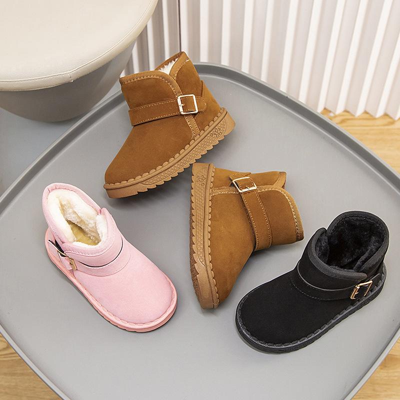 Children's Snow Boots Winter New Girls Fleece Warm Cotton Boots Boys Thickened Short Boots
