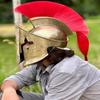 Medieval Great King Leonidas Spartan 300 Helmet with Red & Black Plume | Functional Solid Steel Helmet with Inner Liner | Spartan Replica