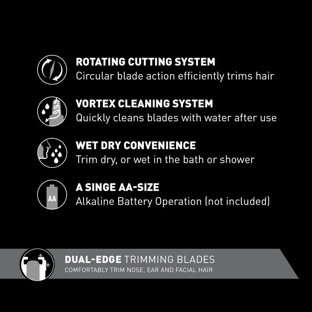 Panasonic Men's Ear and Nose Hair Trimmer, Wet/Dry, Hypoallergenic, Dual-Edge Blade - ER-GN30-H