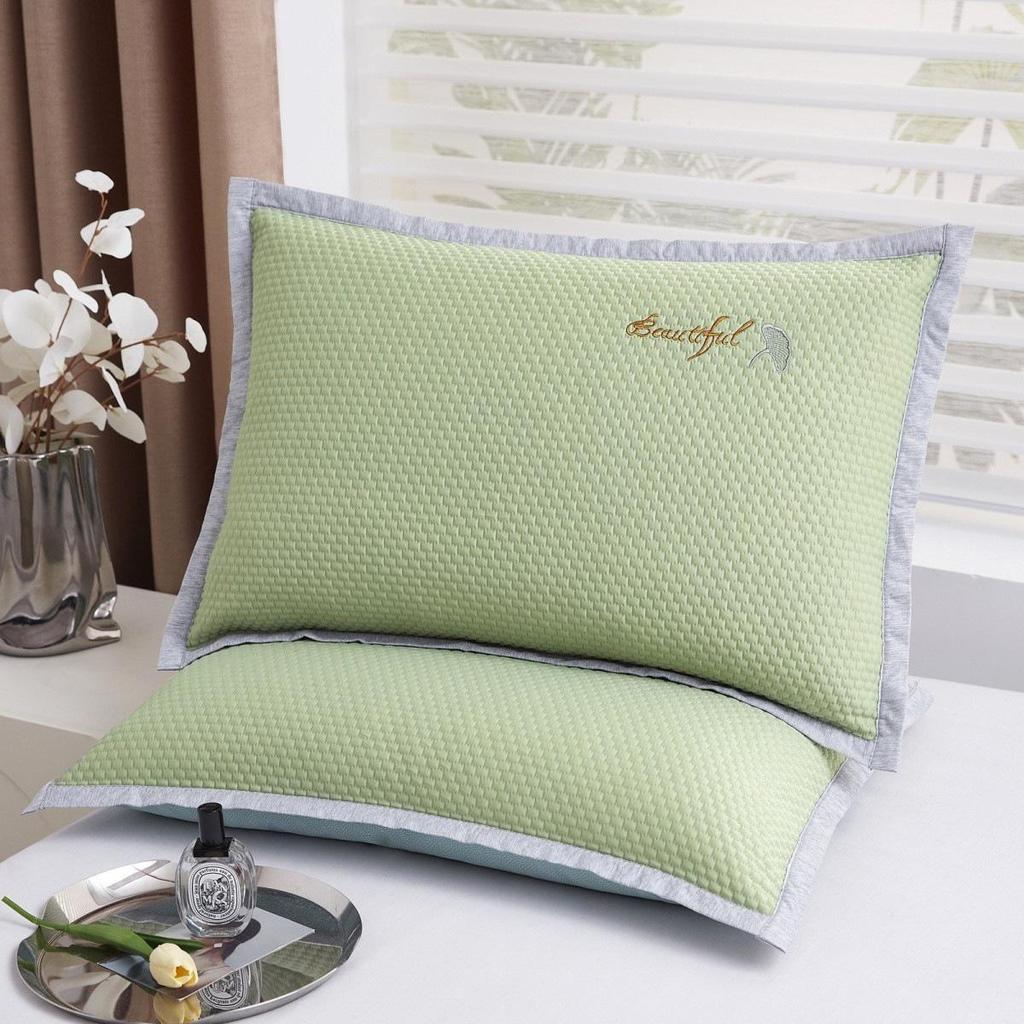 Ice Silk Pillowcase with Pillow Core - Washable, Cooling, 48x74cm, Class A, Adult Summer Set