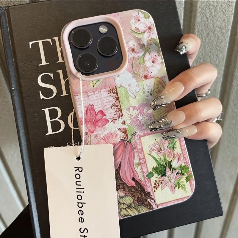 Чехол для телефона в стиле ретро с цветочным рисунком для iPhone 17 16 11 12 13 14 15 Pro Max XS XR X 8 7 Plus 17E, противоударный, из ТПУ.