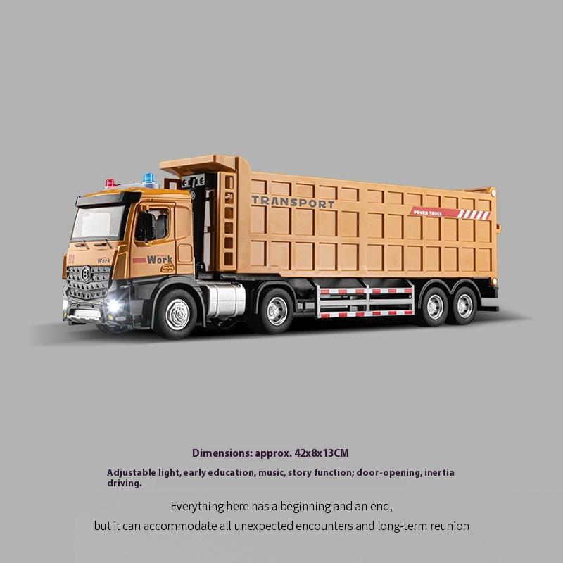 Alloy Truck Toys Children's Semi-Trailer Transporter Construction Vehicle Flat Trailer Model Car