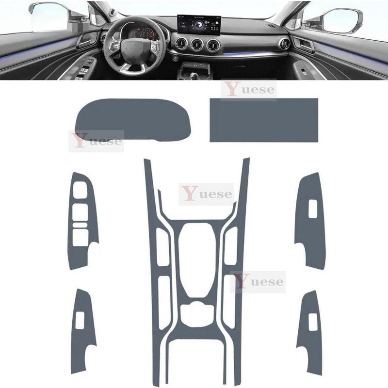 Для GWM WEY VV6 - Прозрачная защитная пленка из ТПУ для центральной консоли автомобиля, Антицарапающая наклейка