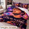 Custom Name Text 3Pcs Bedding Set Alex Warren Duvet Cover And Two Pillowcases