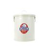Dulton Mini Garbage Use Clean Trash Tin Can with 240mm 185mm Product Can, Small, 3.5L, Ivory. Containers. Lid, High, Diameter. Code 100-105-IVS.