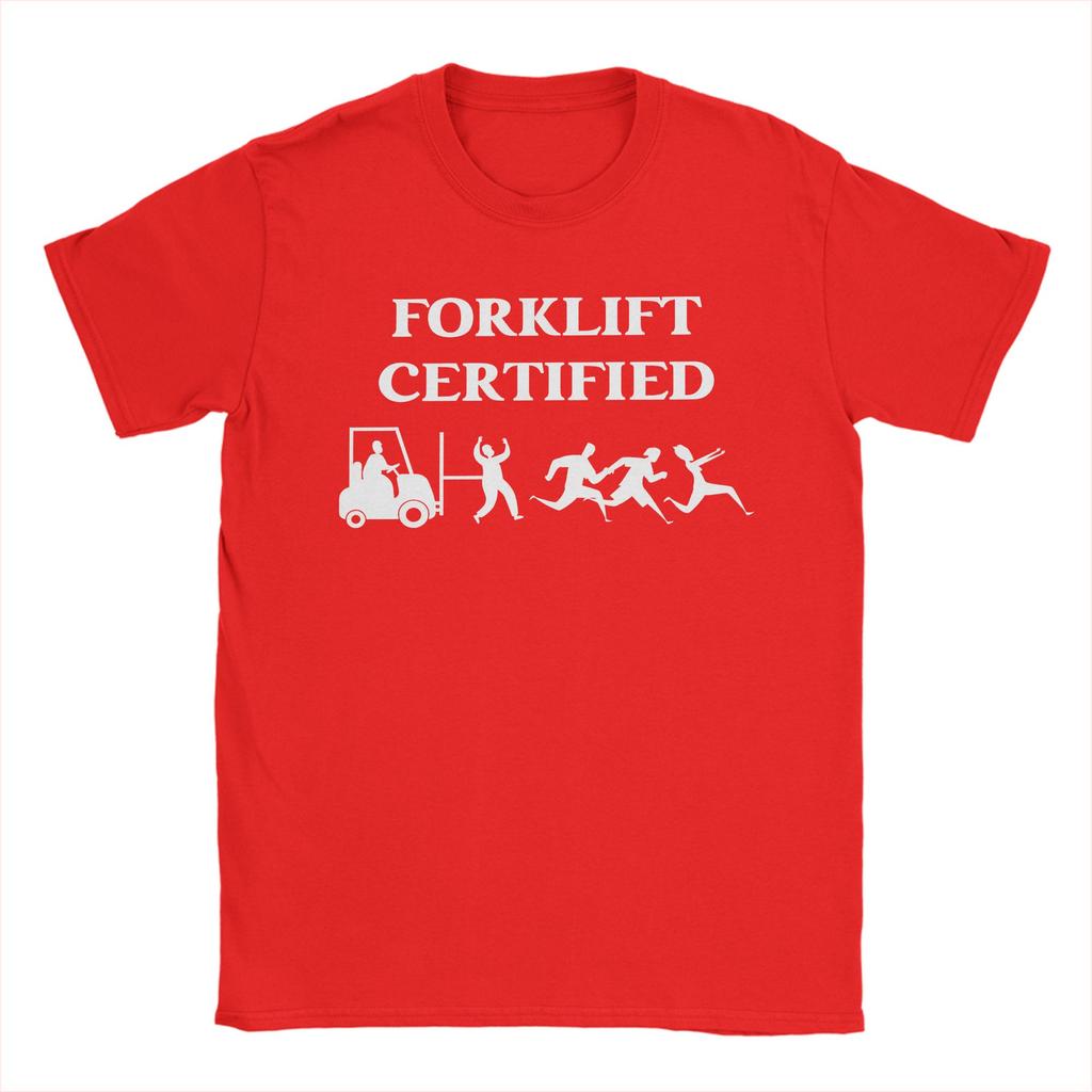Printed Forklift Certified Funny Forklift Driver Operator T Shirt for Unisex Women 100 Cotton Tshirts Short Sleeve Clothing