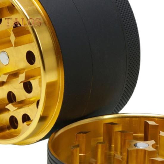 Spice Grinder Manual Food Grade Anti-crack Round Aluminum Alloy Labor-saving Better Tightness Easy Molding Process Sharp Cutting Teeth Strong