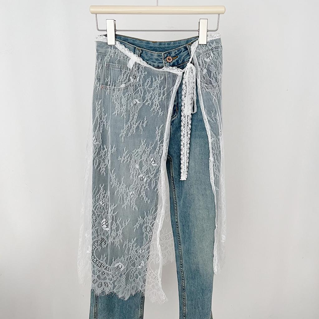 Spring And Summer New Products Niche Designs Layered Skirts Lace Women'S Versatile Drawstring Aprons Fashionable Summer Skirts