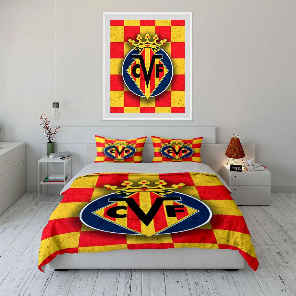 Yellow-Red Checkered CVF Logo Set Bedding Duvet Cover Set Duvet Cover Pillowcases (1 * Duvet Cover 2 * Pillowcases, without duvet insert)