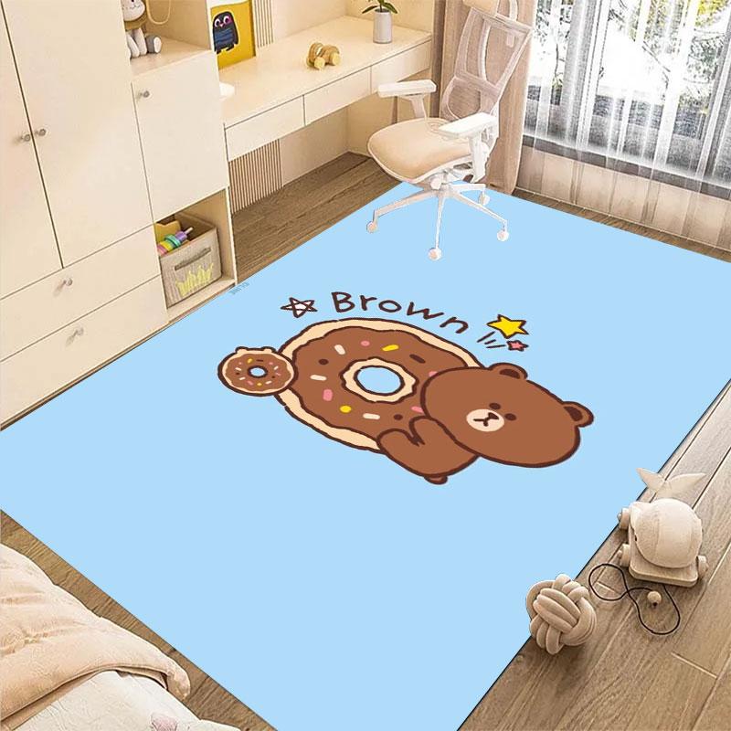 Non-slip decorative rug, cute cartoon welcome mat, Line Friends series pattern, a gift for friends and family.