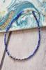 Handmade Beaded Choker Necklace – Blue and Gold Crystal Beads