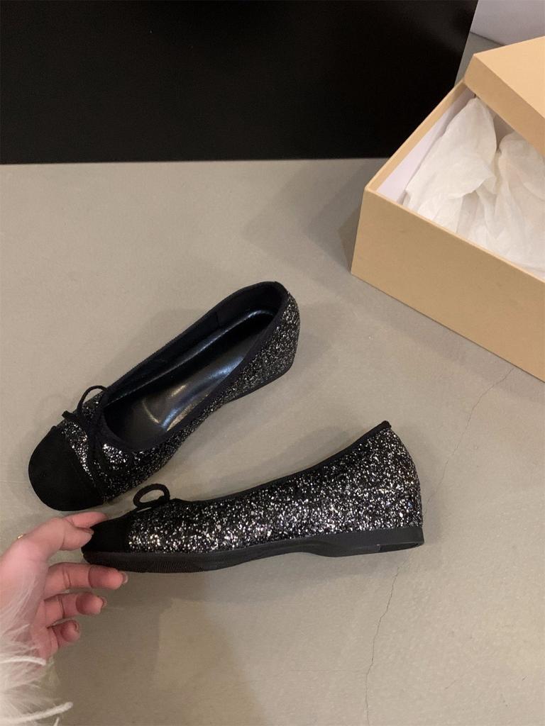 Увеличьте внутреннюю высоту французские маленькие ароматные серебряные блестящие одинарные туфли женские туфли весна и осень 2025 новые весенние нежные вечерние туфли