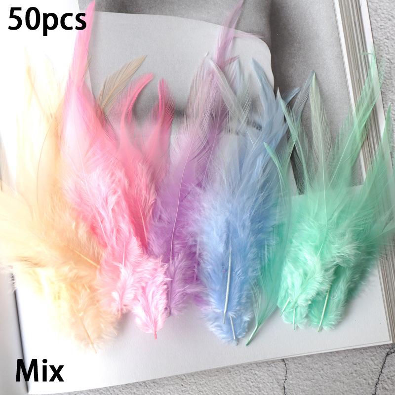 50 шт. натуральное перо макарон цветное куриное перо красочное индюшиное перо красочное перо
