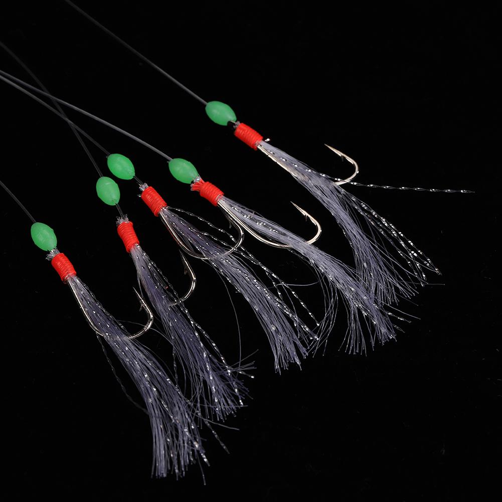 25 шт. Светящиеся бусины, стальной крючок, нейлоновая леска, рыболовная снасть, аксессуар