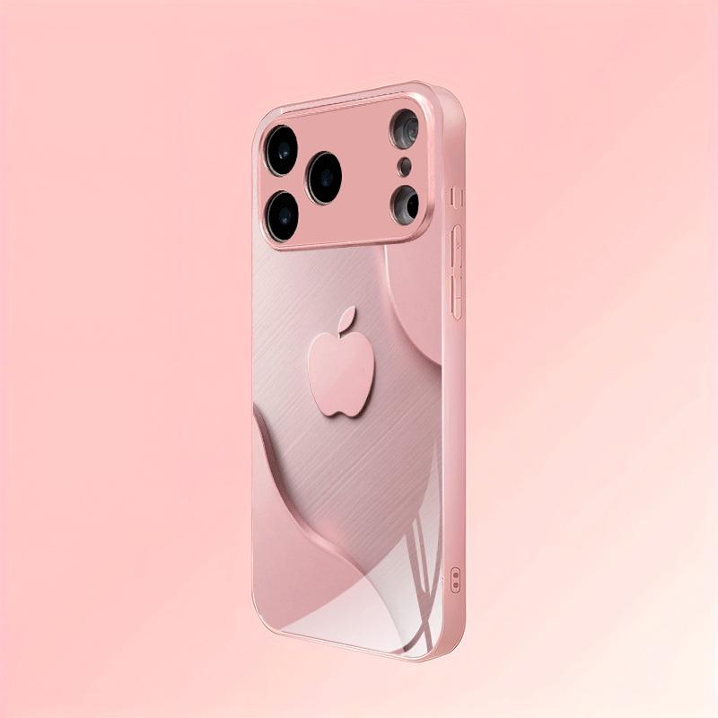 Роскошный светло-розовый чехол для телефона Apple с металлическим покрытием, стеклянный, для iPhone 17 16 15 14 13 12 11 Pro Max Plus 17Air 16E