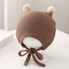 3-24 Months Wool Ball Baby Winter Hats Soft Bonnet Cap Fashion Newborn Ear Protection Cap  Infant