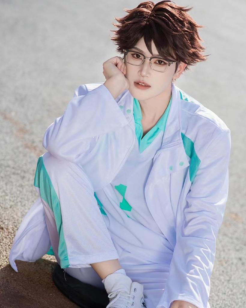 Aoba Johsai High School Cosplay Featuring Oikawa Kindaichi Kunimi Hanamaki Matsukawa Yahaba Watari and Kyotani Long Sleeve Student Unisex Costume