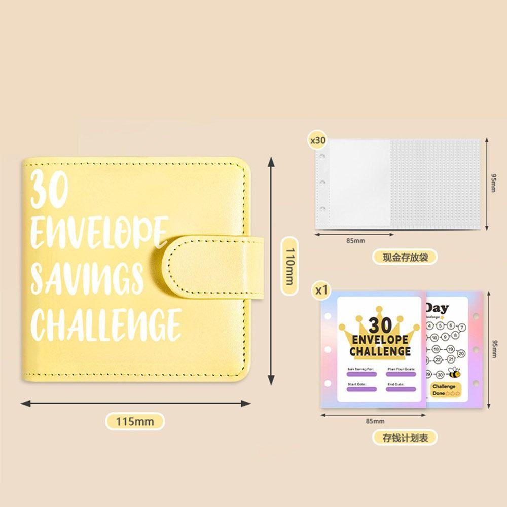Large Capacity 30 Envelopes Money Saving Challeng PU Savings Challenges Book  Couples