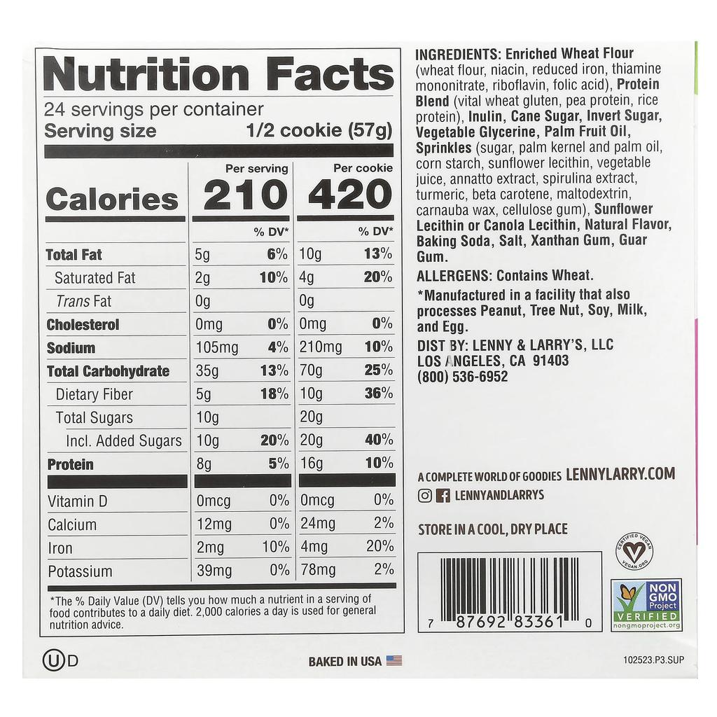 Lenny & Larry's The Complete Cookie®, Birthday Cake, 12-pack, 4 Oz (113 G) Each