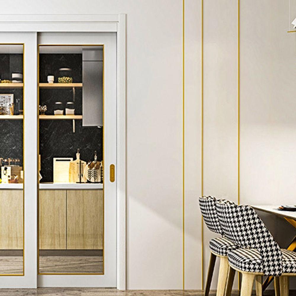 3-метровая наклейка на стену из зеркала, самоклеящаяся, плоская декоративная линия из нержавеющей стали