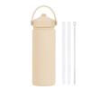 550ml Stainless Steel Insulated Travel Water Bottle With Wide Mouth Carry Strap Sip Lid Outdoor Sports Daily Use