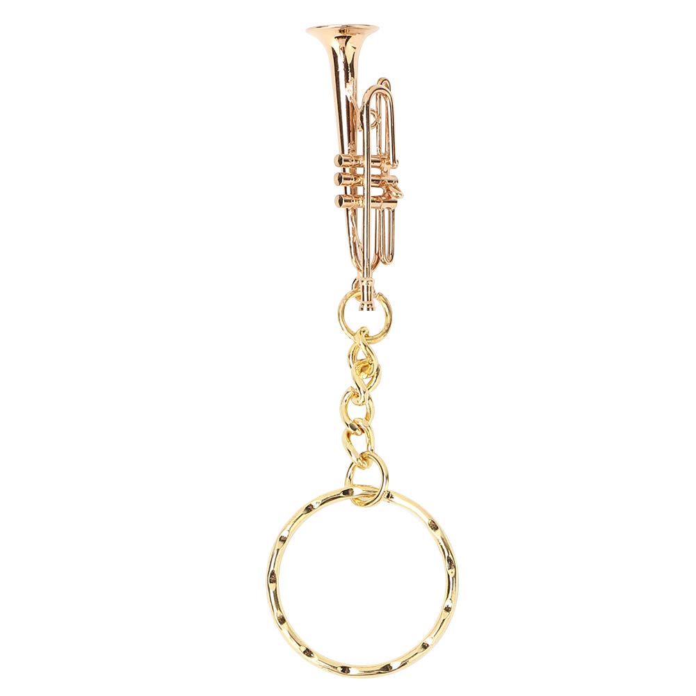 [J-ouuo] Fashionable Musical Instrument Keychain Trumpet Pendant Key Ring Gift Decoration