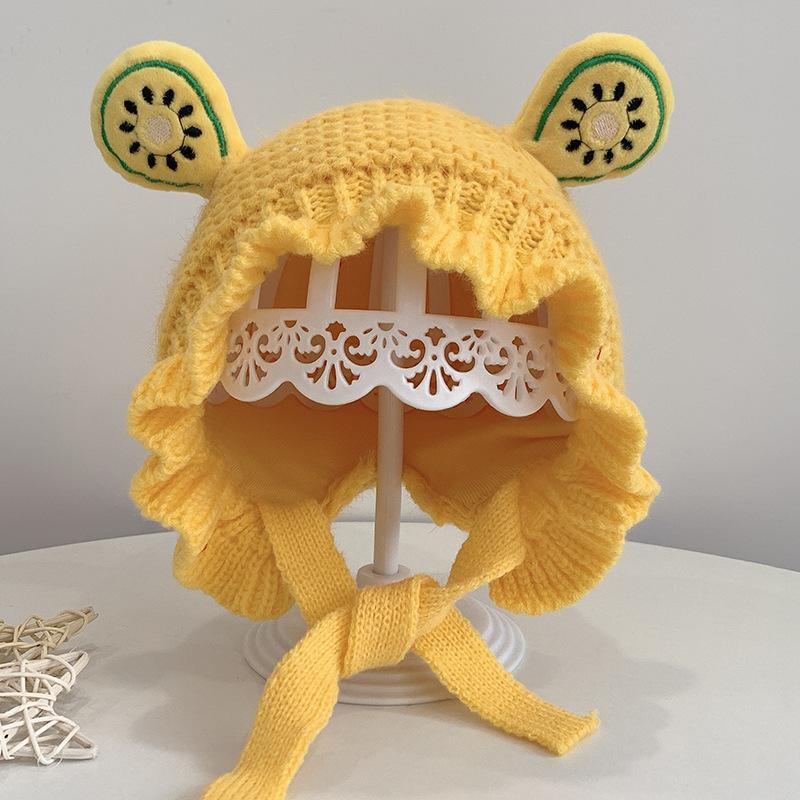 Children Knitted Hat Winter Cute Cartoon Fruit Warm Newborn Dome Hat For 6-24 Months Boys Girls Gifts