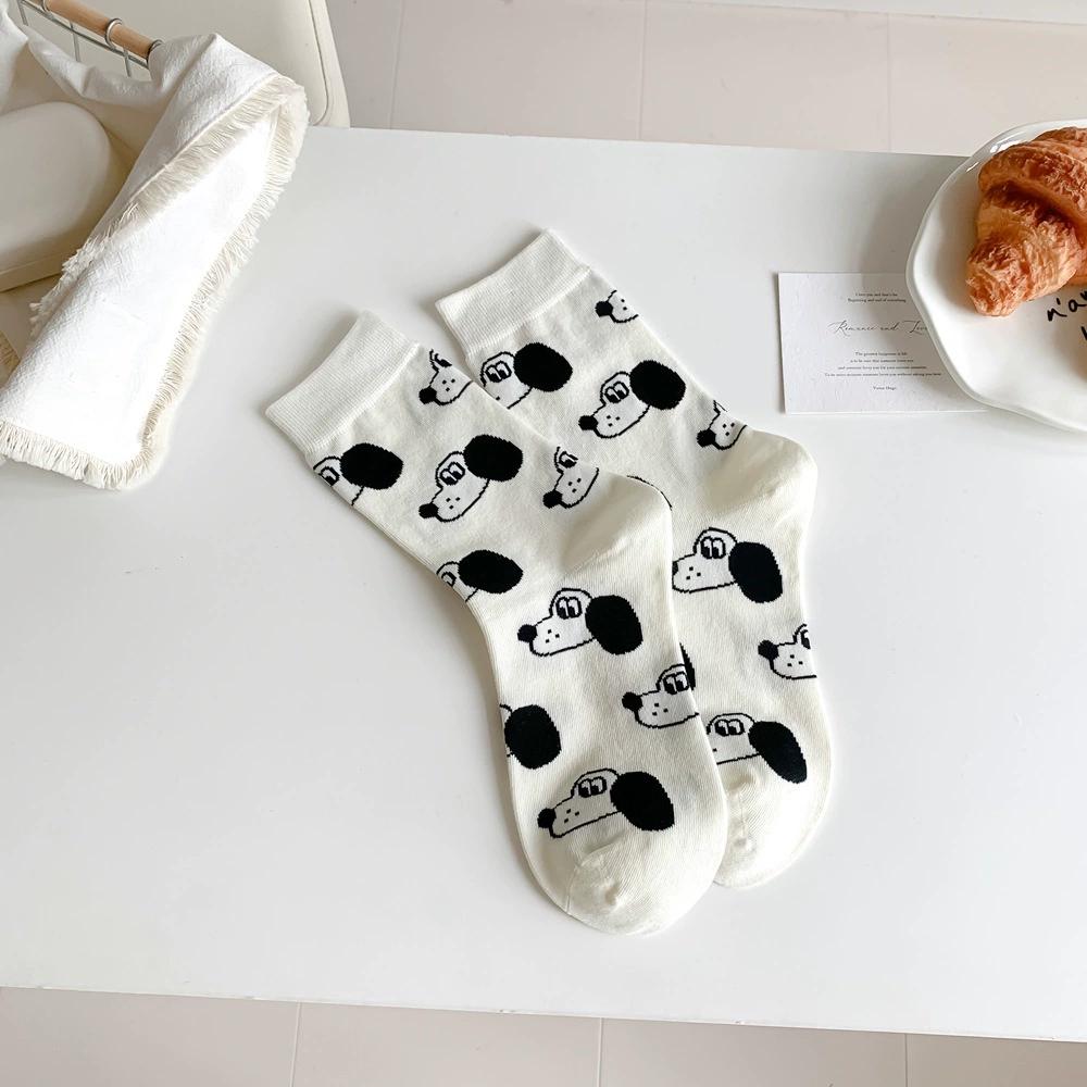 Harajuku Vintage женские носки осень зима новые трикотажные хлопковые эластичные длинные носки женские японские милые носки в горошек Kawaii Sox