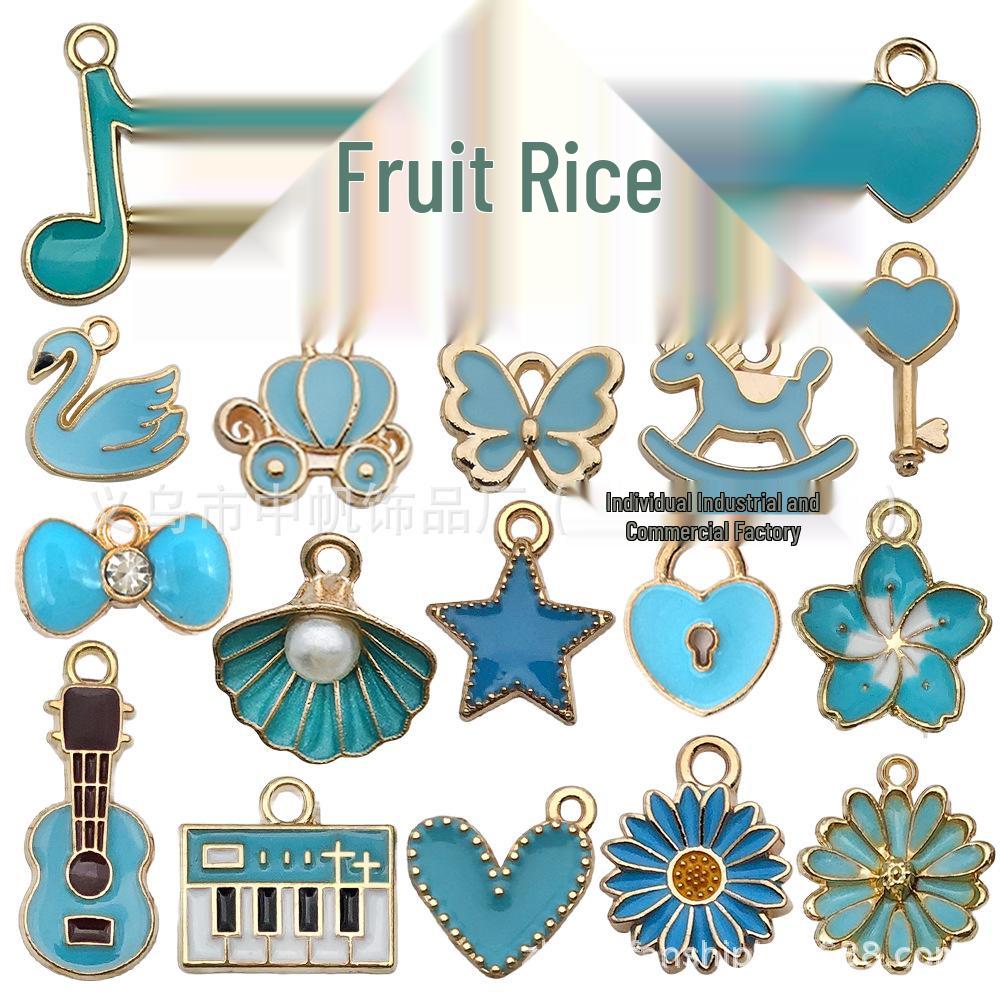 Pink Series DIY Jewelry Accessories: 20-Drop Oil Mix for Bracelets, Earrings, Keychains, Pendants, Butterflies & Unicorns