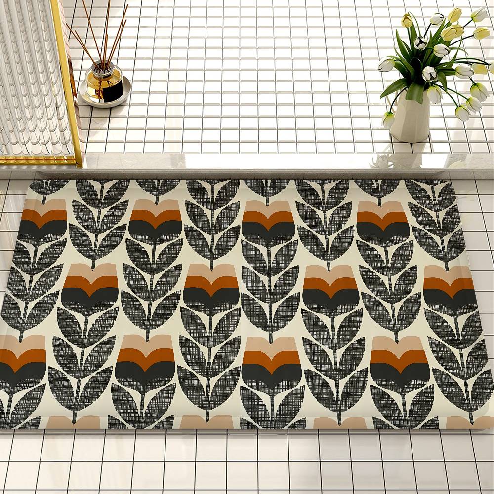 Orla Kiely Leaf Flower Door Mat Nordic Style Bedroom Living Room Doormat Home Balcony Anti-Slip Alfombra