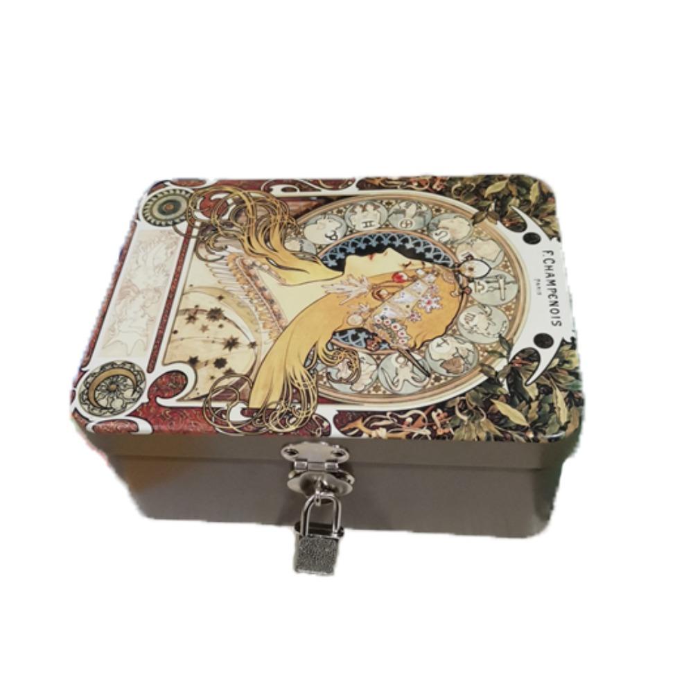 Multi-purpose Locking Storage Trunk Large Capacity Jewelry Storage Metal Box Tinplate Box Gift