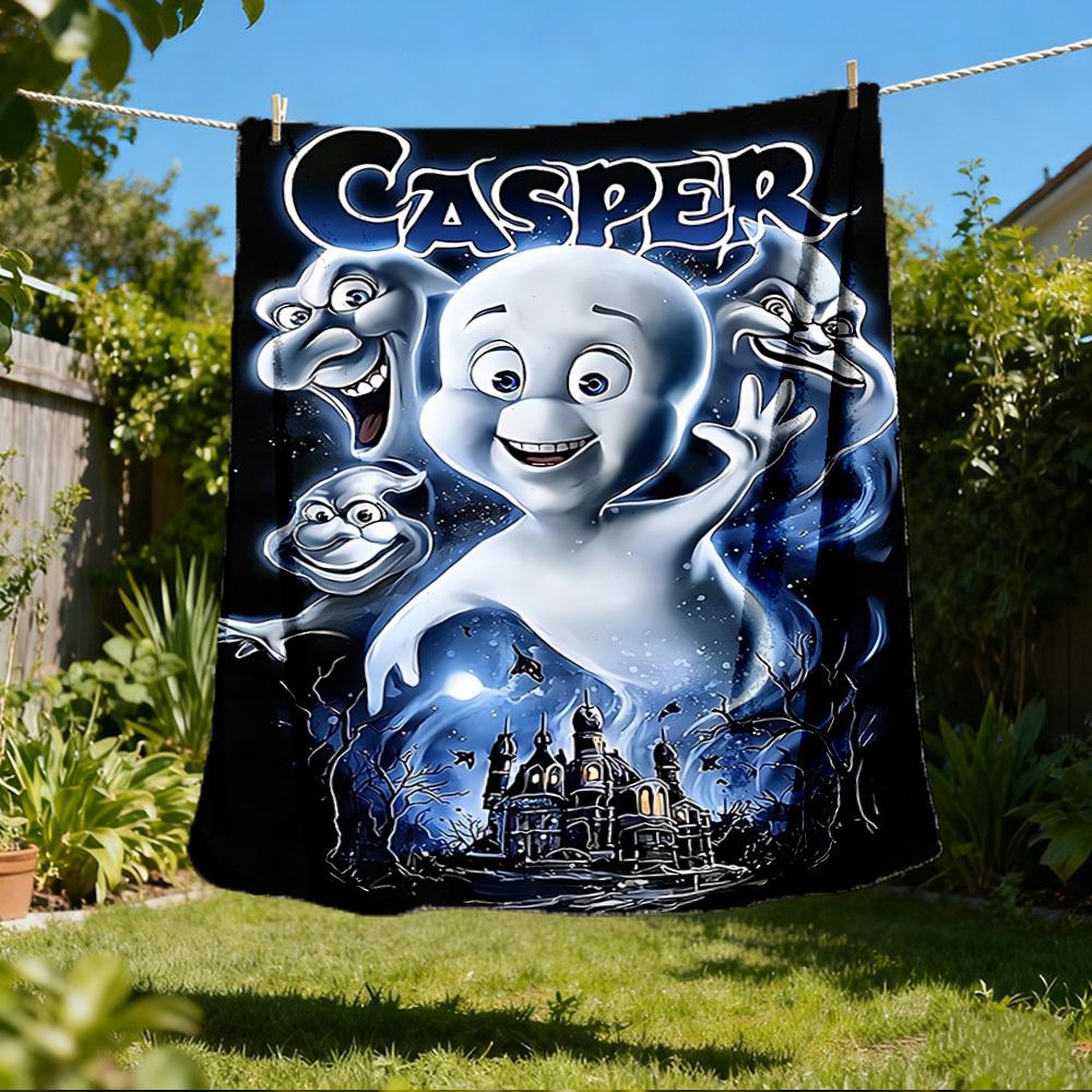 1 шт. Фланелевое одеяло Casper Ghost для улицы, легкое, теплое, уютное, для путешествий, кемпинга, офиса, из мягкой полиэфирной ткани